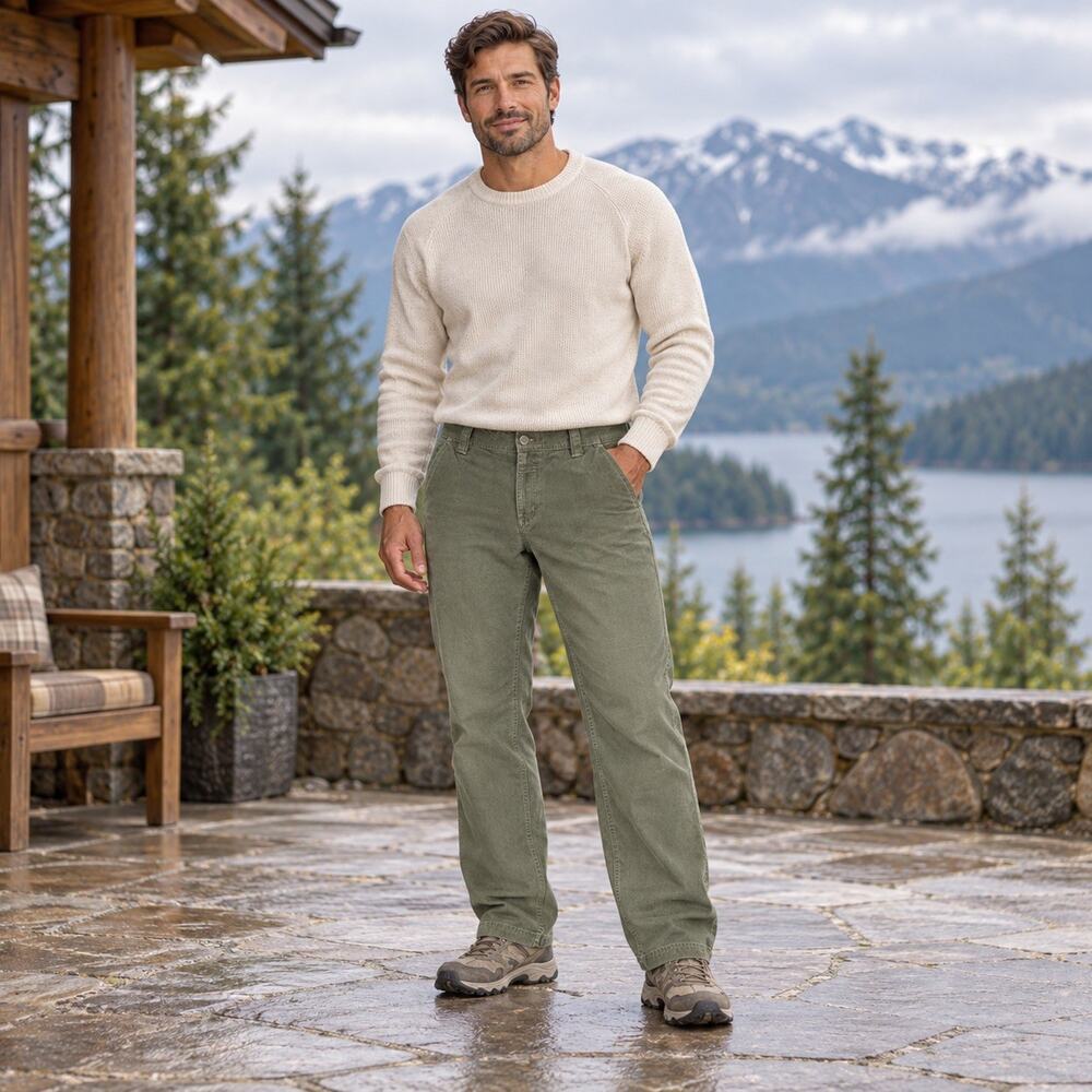 Columbia Omni-Shield Mens Pants 36x34 Olive Green Straight Leg Hike Outdoor Wear